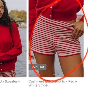 Daily Drills Cashmere Micro Shorts - Red + White Stripes M/L